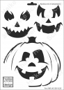 Schablone-Stencil A4 179-1025 Kürbis mit 3 Gesichtern